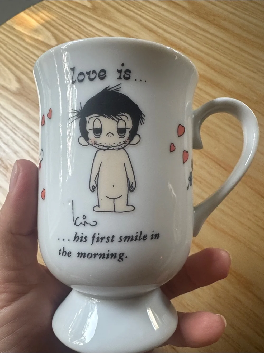 Vintage 1972 Love Is... By Kim Casali Footed Pedestal Mugs - Set of 2